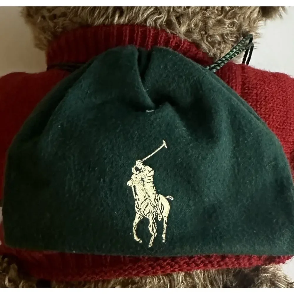 POLO Vintage 1998 Holiday Plush Teddy Bear Reindeer Sweater and Backpack VTG